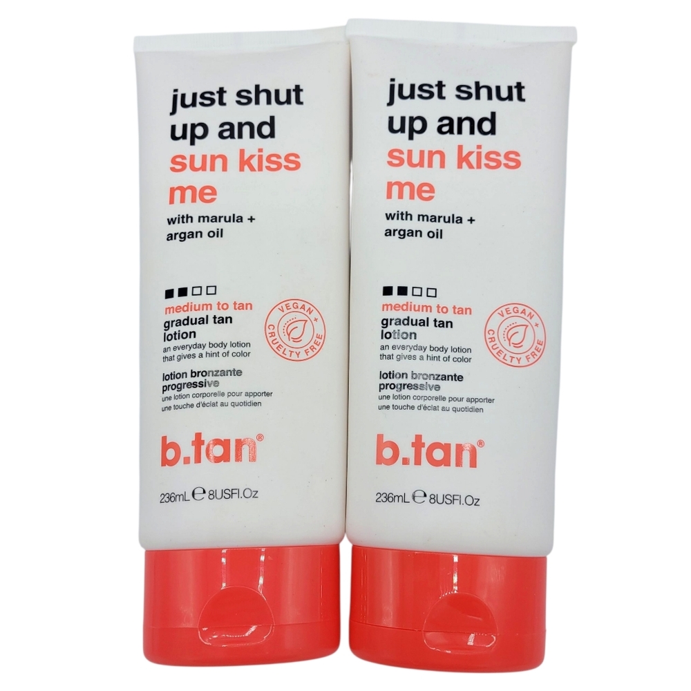 B. Tan Just Shut Up and Sun Kiss Me Gradual Tan Lotion Medium to Tan (2 pack)